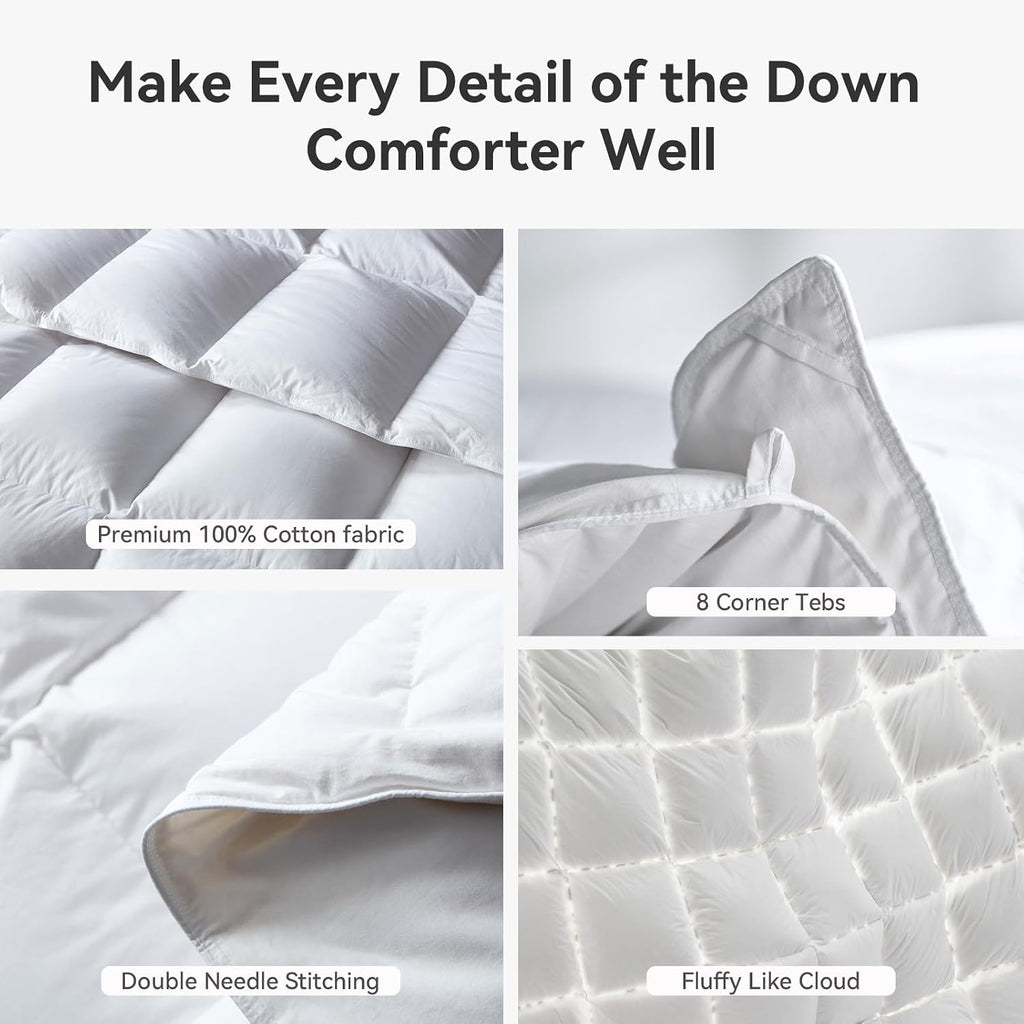 Goose Feather Down Fiber Comforter King,All Season Duvet Insert