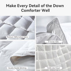 Goose Feather Down Fiber Comforter King,All Season Duvet Insert