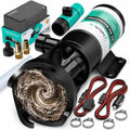 V2.0 RV Macerator Pump 12VDC | 12-15GPM Macerator Pump for RV | 10-Feet Lift RV Waste Pump Macerator | Self-Priming & Portable | Portable RV Waste