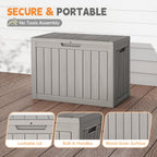 Outdoor Storage Box, 50 Gallon Waterproof Resin Deck Box, Storage Bin for Package Delivery, Patio Furniture Cushion, Garden Tools, Pool Accessories