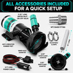 V2.0 RV Macerator Pump 12VDC | 12-15GPM Macerator Pump for RV | 10-Feet Lift RV Waste Pump Macerator | Self-Priming & Portable | Portable RV Waste