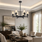 Black Chandelier, 6-Light Dining Room Light Fixtures Over Table