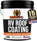 BEEST RV Roof Coating White, 1 Gallon Covers up to 50 sq ft (2 Coats), Solar Reflective & Waterproof Sealant| Elastomeric Leak Repair Coating, Liquid