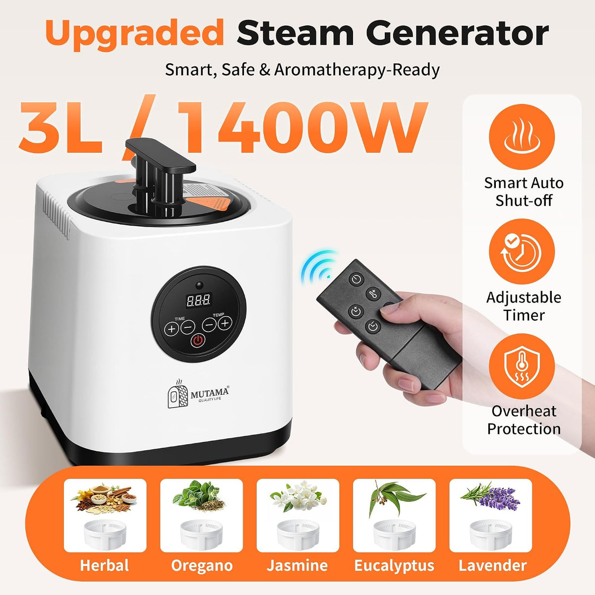 Portable Infrared Sauna Box for Home, 3L 1400W Steam Sauna Tent