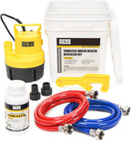 Tankless Water Heater Cleaning Kit, 1/4HP Pump, 2 Hoses, Pail, Cleaner