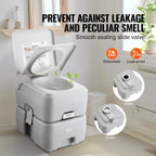 VEVOR Portable Toilet for Camping, RV Toilet with Carry Bag, 5.3 Gal Waste Tank & 3.2 Gal Flush Tank, Push-Button Pressurized Flush Commode, Leak