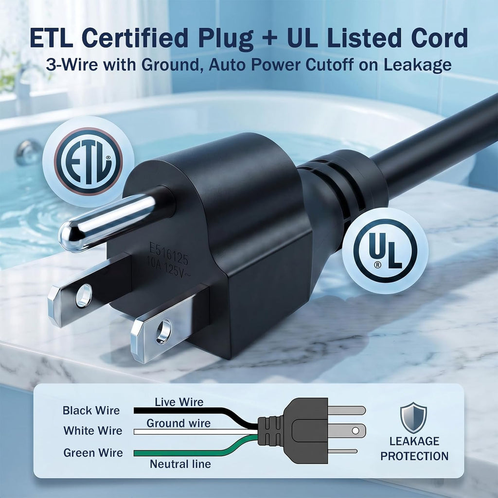 Xyloz 3000W Immersion Water Heater, Bucket Water Heaters for Hot Tubs, etc.