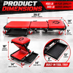 40" Mechanics Creeper Z Fold with Side Tool Tray, 3 in 1 Low Profile