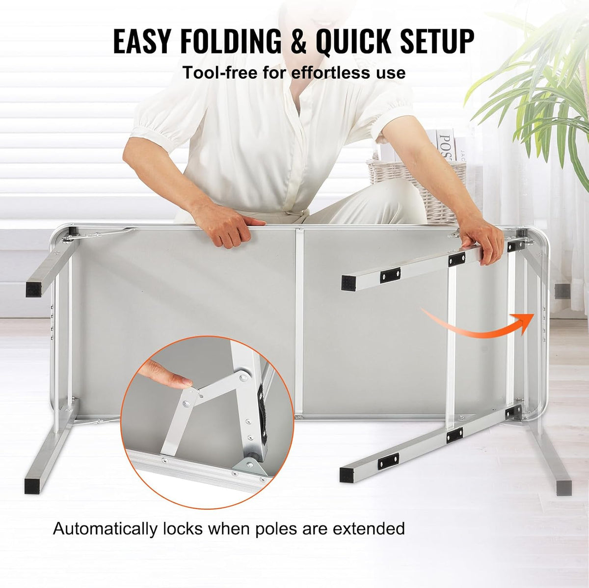 VEVOR Folding Portable Bar Table, Tradeshow Podium Table for Indoor, Outdoor, Party, Picnic, Exhibition, Includes Carrying Case, Storage Shelf and