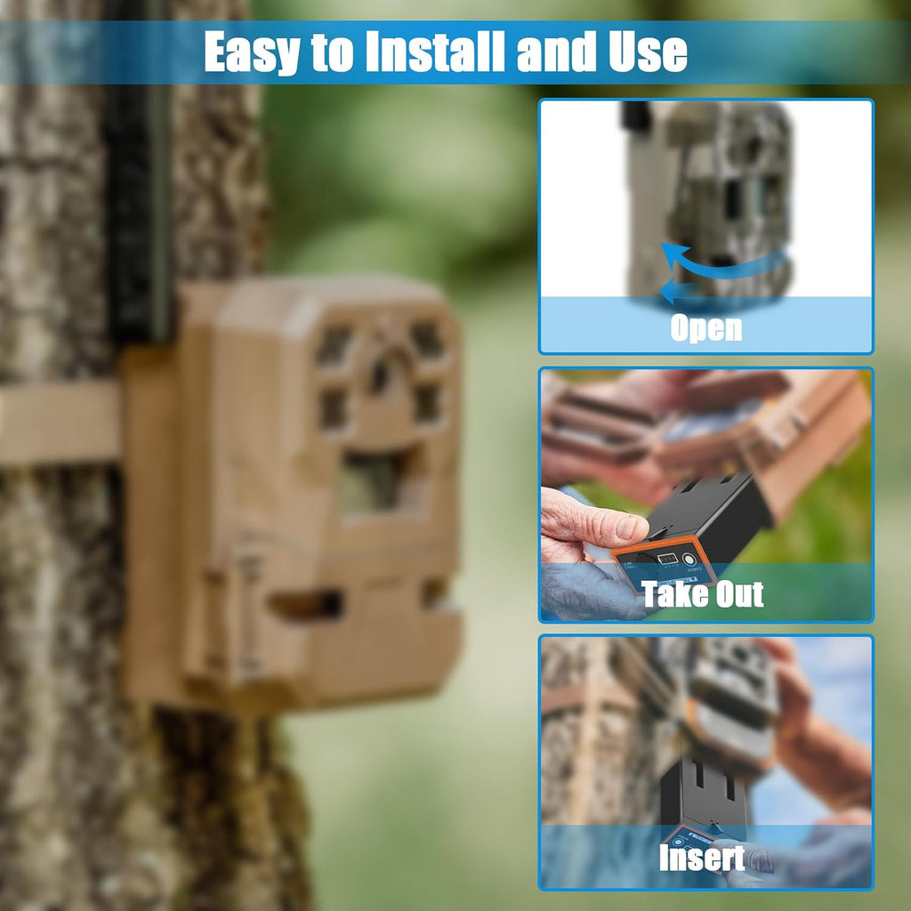 2 PACK Power Mag Battery Pack for Moultrie edge 2 Cellular Trail Camera