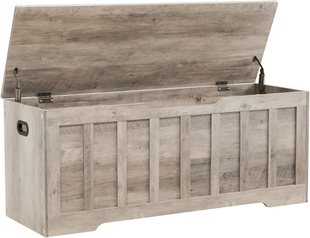 47.2" Storage Chest Extra Large,Wooden storage bench(Greige).