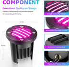 SUNVIE 8-Pack RGB Well Lights Low Voltage Landscape Lighting, Grated Top