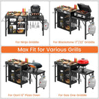 Grill Table for Blackstone Griddle Camping Grill Table Foldable Fits Ninja