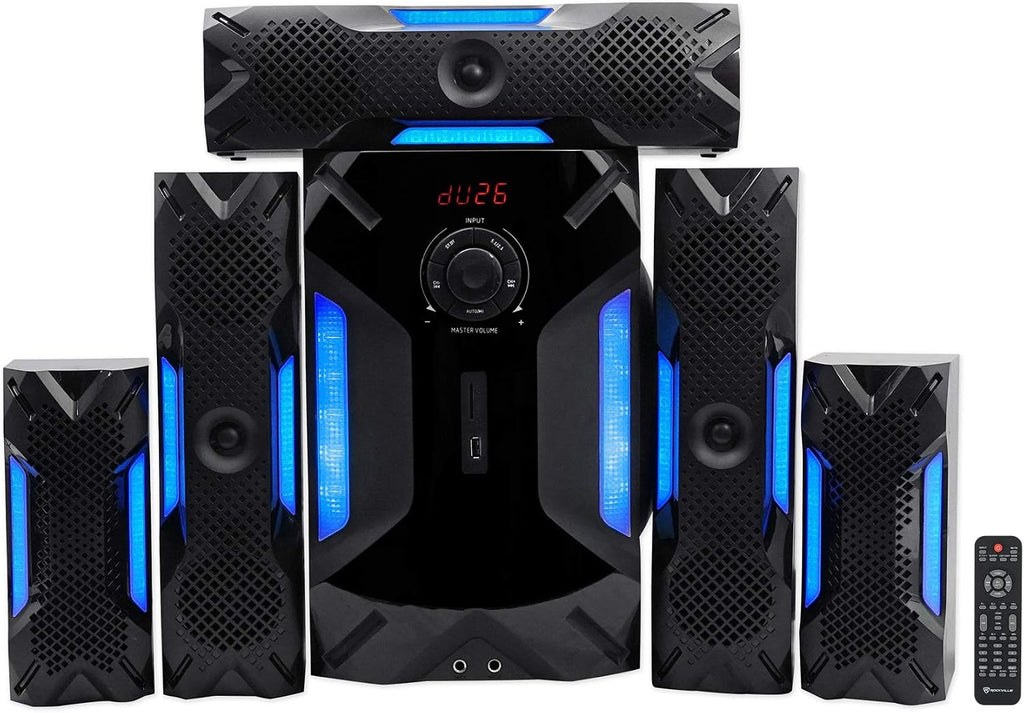 Rockville HTS56 5.1-Channel Bluetooth Home Theater System, 8" Subwoofer
