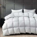 King Size Down Duvet Insert - All Season Cool Touch for Hot Sleepers, Premium 100% Cotton Shell Hotel Quality, White 106 x 90 Inch