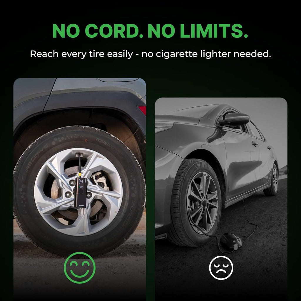 Airmoto Portable Tire Inflator and Hard Carrying Case Bundle
