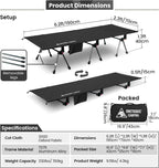 ONETIGRIS SUPRANUBIS Camping Cot, High/Low Options, Sturdy Support 330lbs