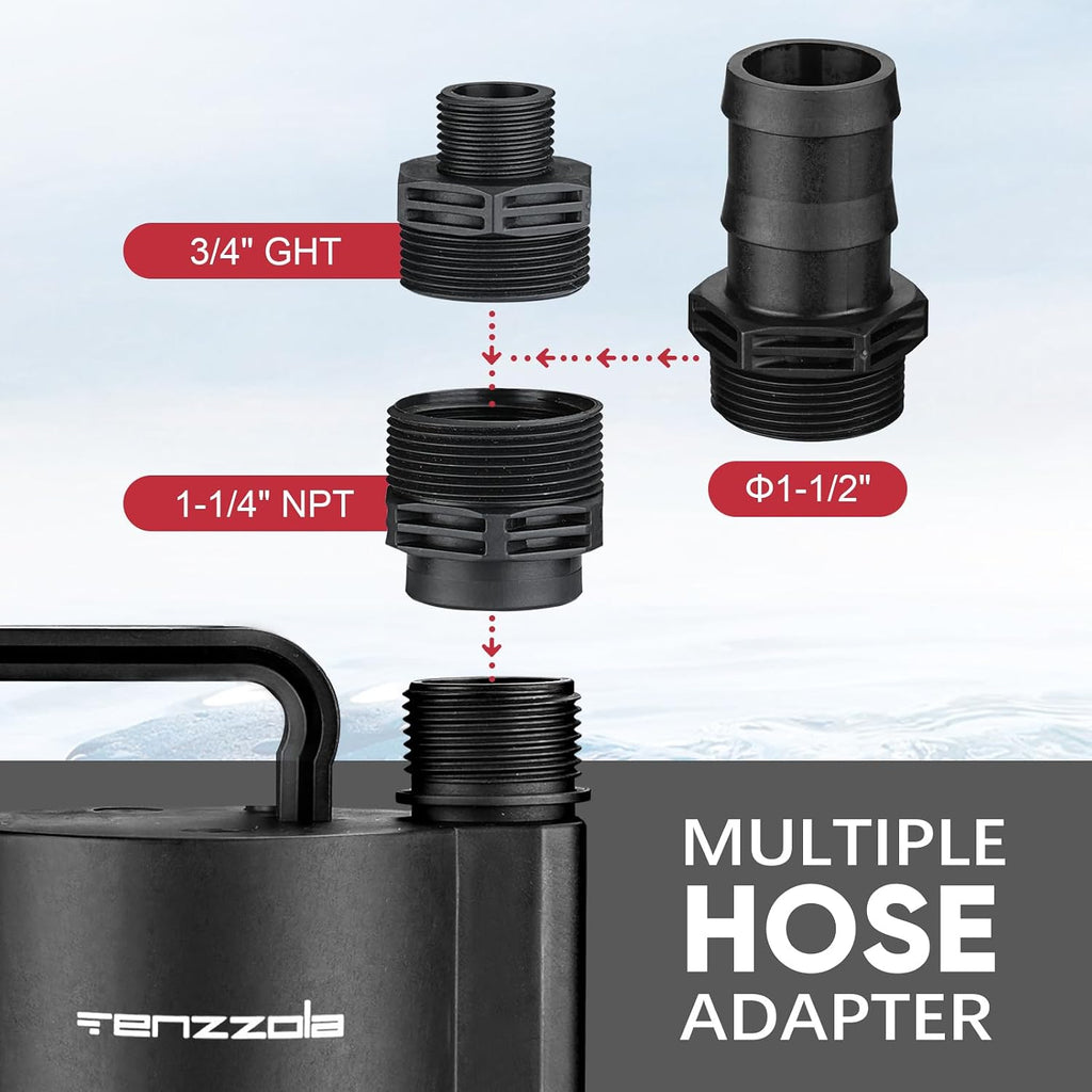Sump Pump Submersible Utility Water Pump Thermoplastic Portable Electric Water Removal Transfer Pump with 16.4FT Cord for Swimming Pool Basement