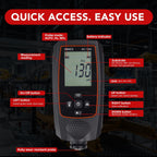 Paint Thickness Gauge for Cars - Accurate Mil Thickness Gauge for Iron/Aluminum/zinc Car Body Filler Tester for Used Car Buyers & Auto Body Shops