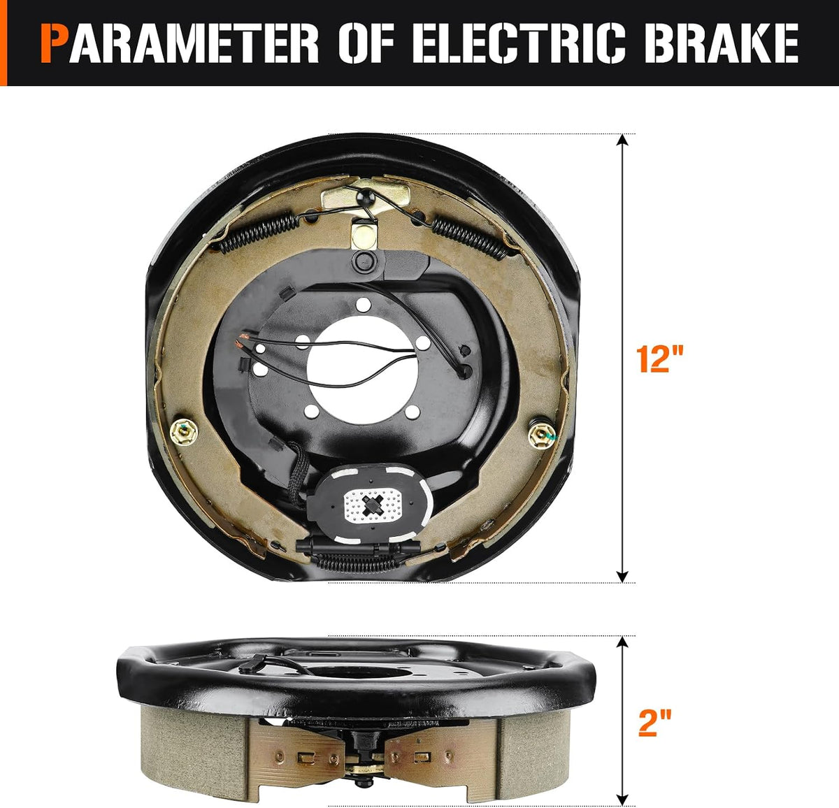 Aeagle 8 on 6.5" Bolt Circle Hub Drum Kits w/ 12" x 2" Left and Right Electric Brake for 7,000lbs Trailer Axle,Cone Bearing