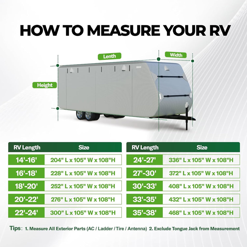 RVGUARD RV Cover, Travel Trailer Cover, for 27'-30' RV, Grey