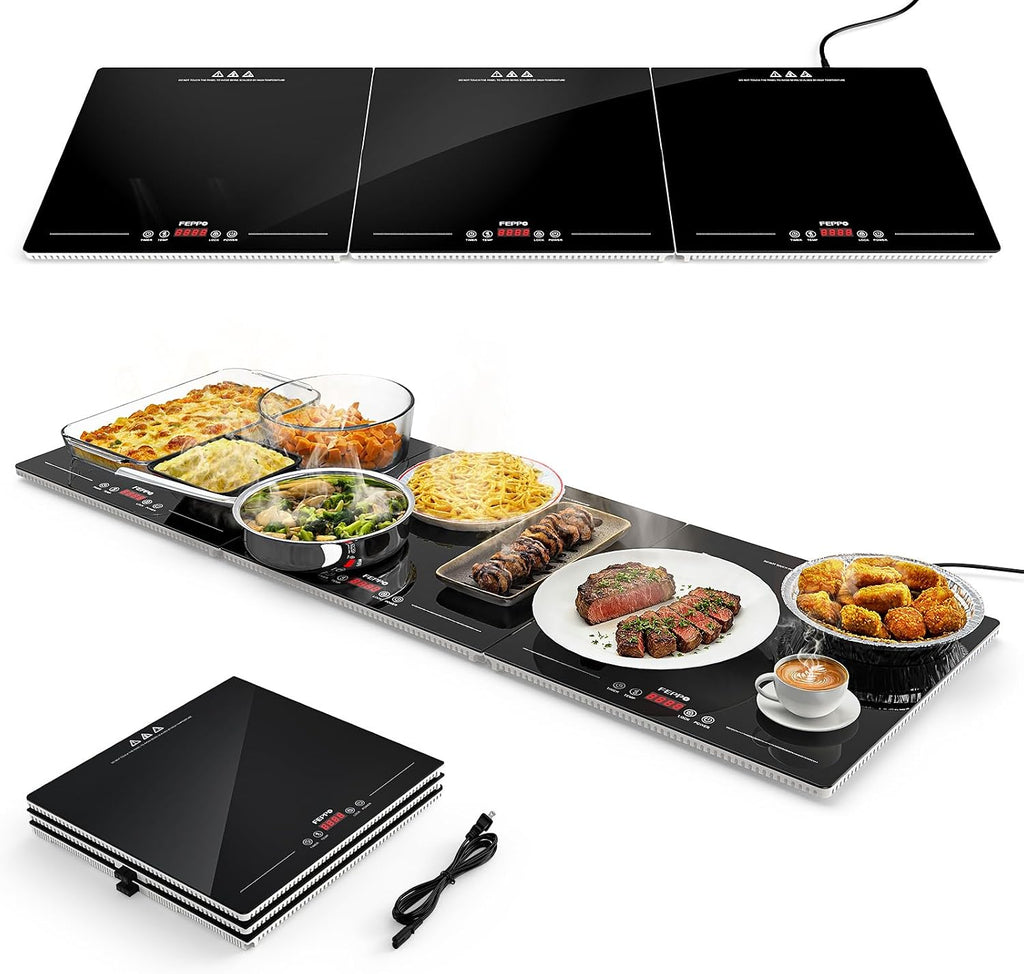 FEPPO 2026 Electric Food Warming Tray 47"x15" Rectangular Kitchen Appliance