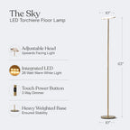 Brightech Sky LED Floor lamp, Torchiere Super Bright Floor Lamp for Living Room Decor & Office - Dimmable, Tall Standing Torch Lamp with Warm Light