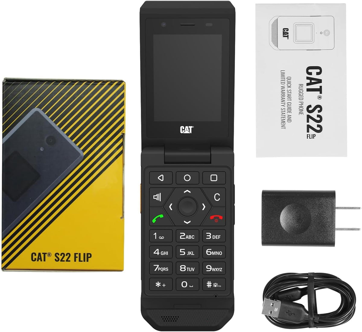 Unifone S22 Rugged Flip Phone Unlocked (16GB) 2.8'' Touchscreen Smart Cell Phone Android 11, IP68 Water Resistant, 4G LTE GSM Single Sim (Black)