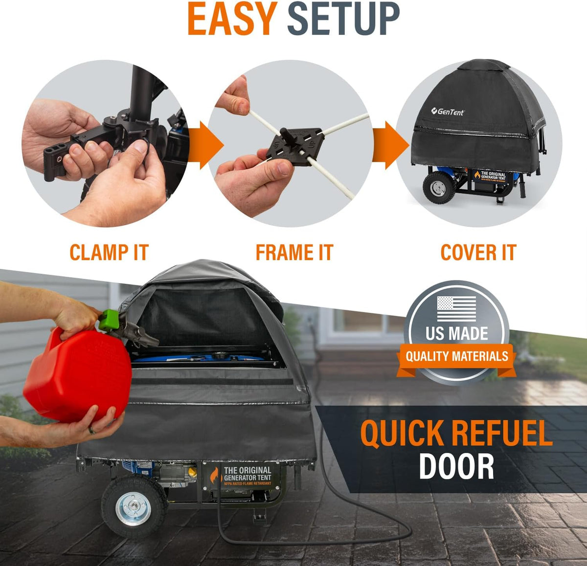 GenTent Universal Open Frame Generator Tent, Black, Original - Standard