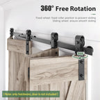64" Bifold Sliding Barn Door Hardware Track Kit,Side Mounted Black J Shape Roller,Smoothly and Quietly,Assembly Easy,Fit Four 15" Bi-Folding Doors