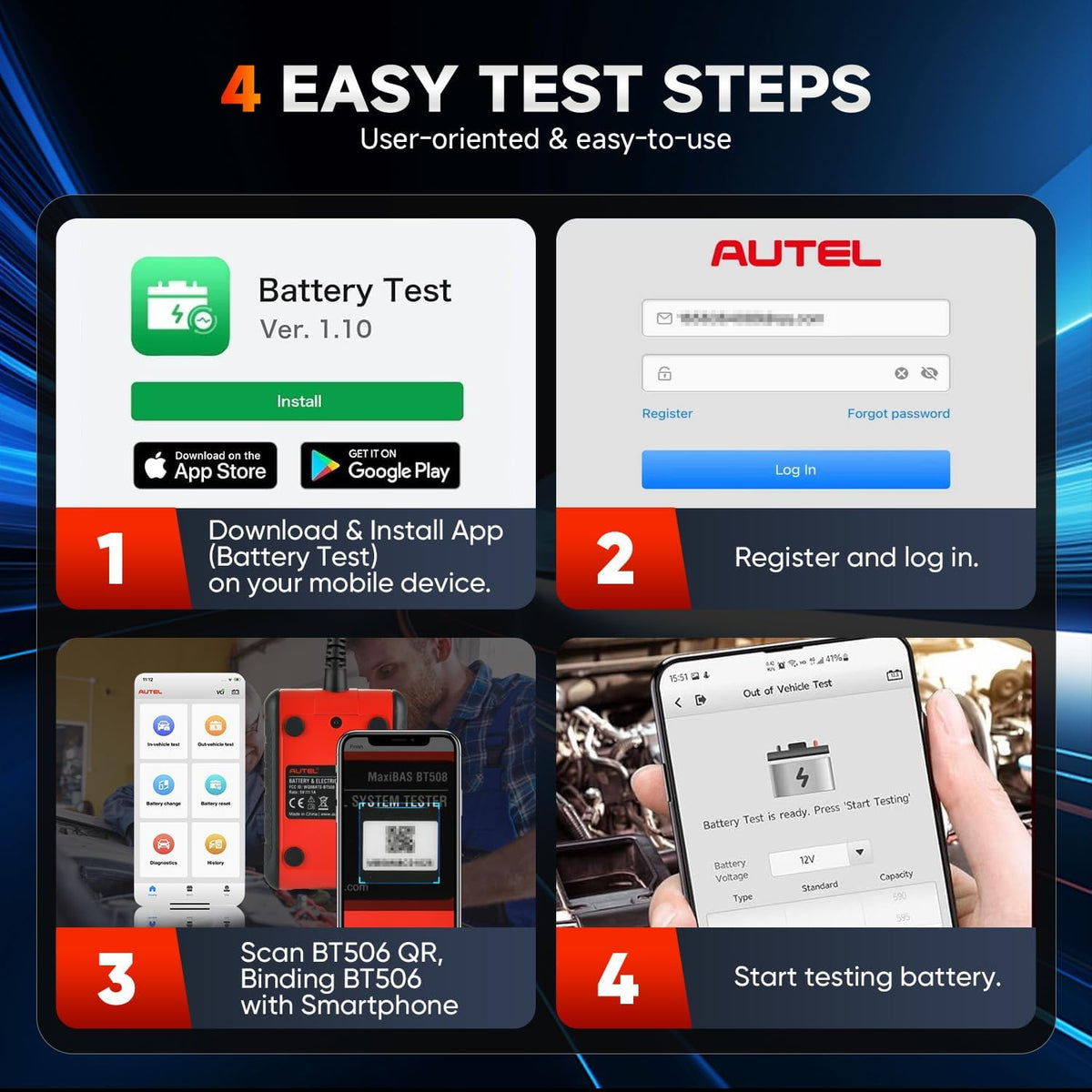 2026 Autel MaxiBAS BT506, 6V 12V 100-2000 CCA Car Battery Tester Analyzer