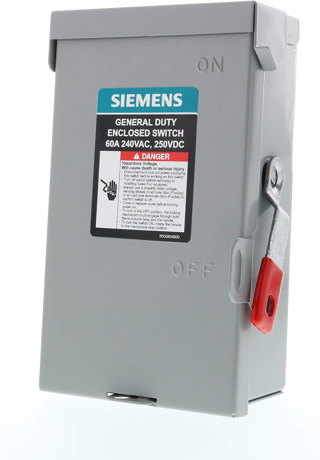 SIEMENS 2P 60A 240V General Duty Safety Switch Outdoor, Non-Fusible
