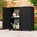 ADDOK Outdoor Storage Cabinet,60 Gallon Waterproof Resin Patio Storage Cabinet with 1 Adjustable Metal Shelf, Upright Outdoor Cabinet for Garden