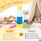 Toddler Climbing Toys Indoor, 7-Piece Colourful Foam Climbing Blocks, Soft Play Climbing for Toddlers, Modular Crawling & Sliding Play Set for