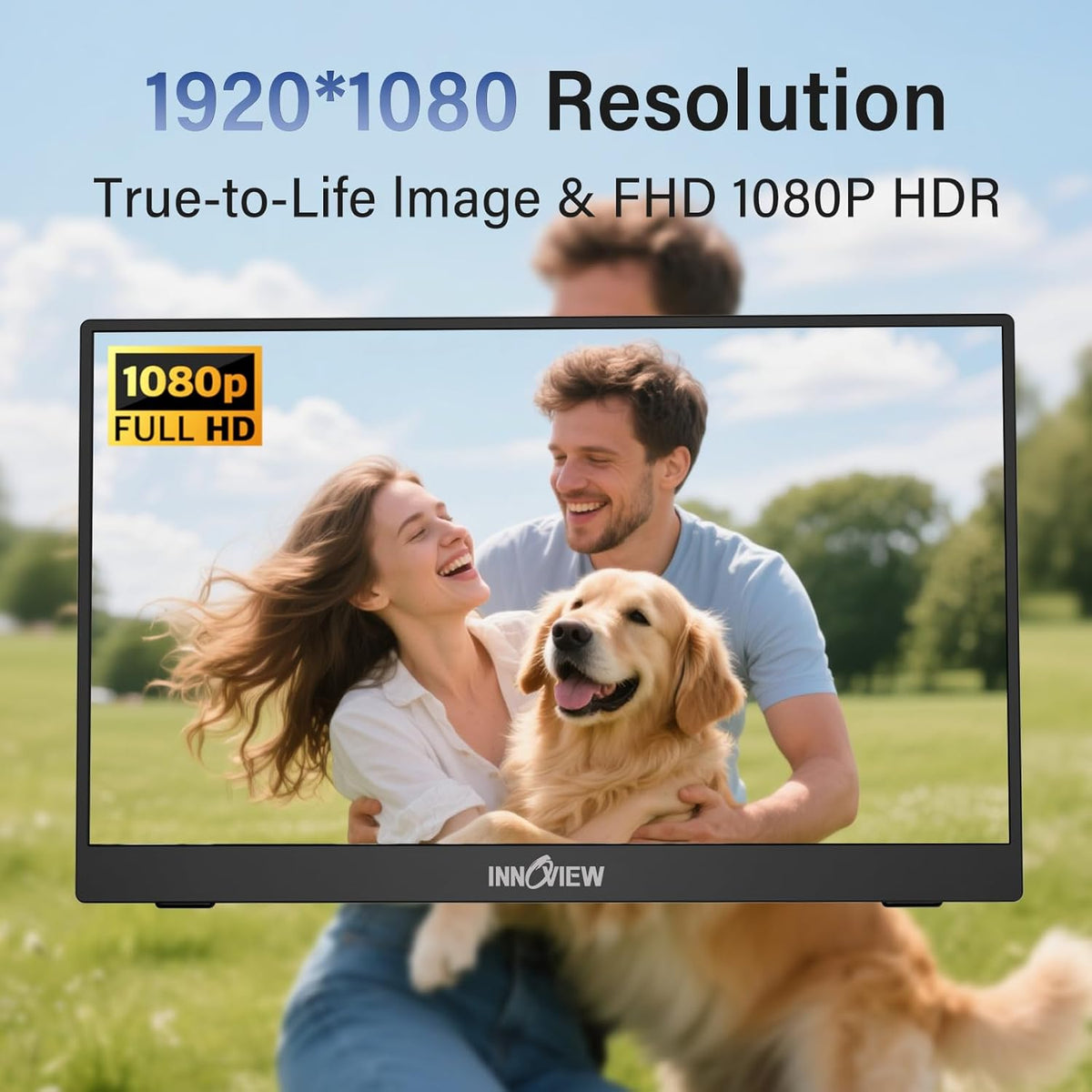 InnoView Portable Monitor, 15.6 Inch FHD 1080P HDMI USB C Second External Monitor for Laptop, Desktop, MacBook, Phones, Tablet, PS5/4, Xbox, Switch