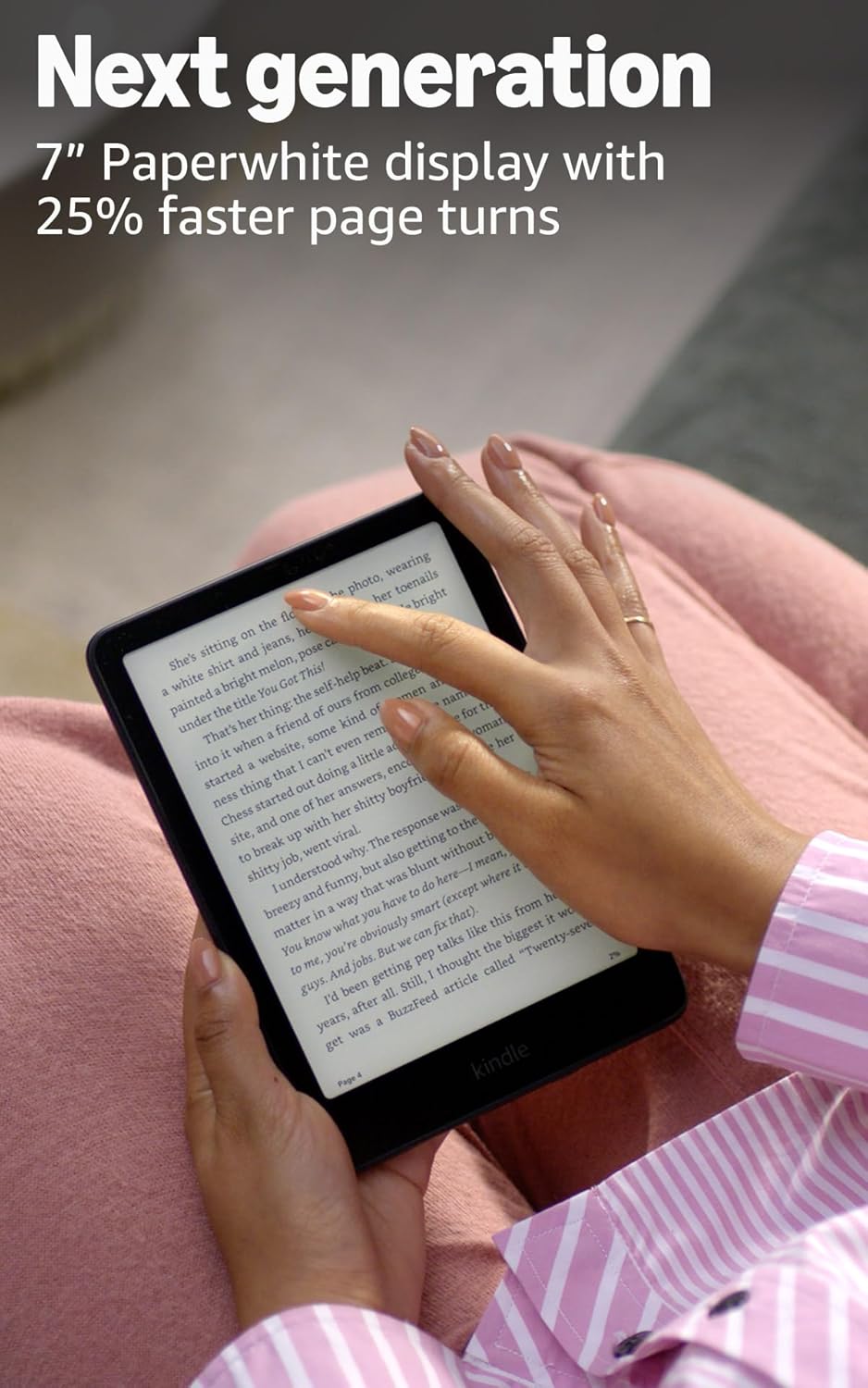 Kindle Paperwhite Signature Edition 32GB (2024 model) – Auto-adjusting front light, wireless charging, and weeks of battery life – Metallic Black