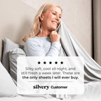 Silvery Silver Infused Bed Sheets Set - Ultra-Soft Temperature-Regulating Fabric with Self-Cleaning Technology™ That Stays Fresh 3X Longer for