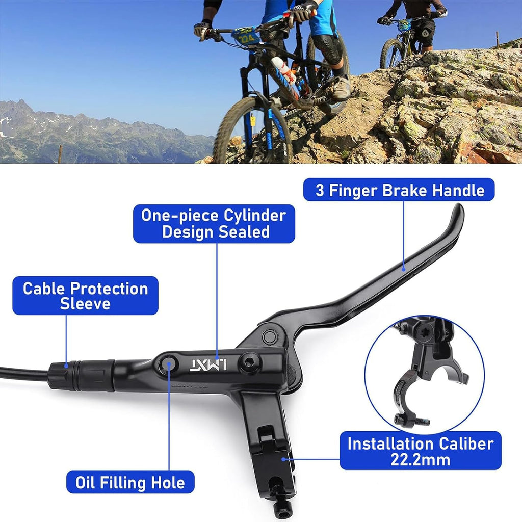 TOBWOLF MTB Hydraulic Disc Brake Set, Four-Piston Bike Brake Upgrade Kit