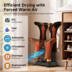 AAOBOSI Shoe & Boot Dryer with Deodorizer Mode, 30-720Min Timer, Heat + Fan