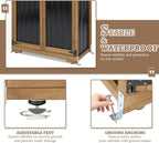 Outdoor Storage Cabinet with Shelves, Weatherproof Tool Shed for Patio