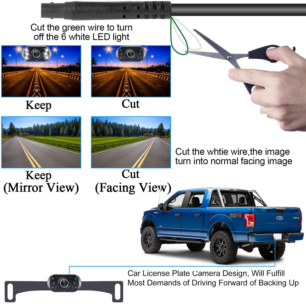 HD 1080P Backup Camera Plug & Play: Fast 60FPS Smooth Real-Time Clear View