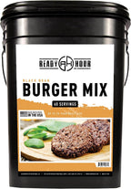 Ready Hour, Black Bean Burger Mix, Real Non-Perishable Recipe, 25-Year Shelf Life, Emergency and Adventure Food Supply, Includes 10 Resealable