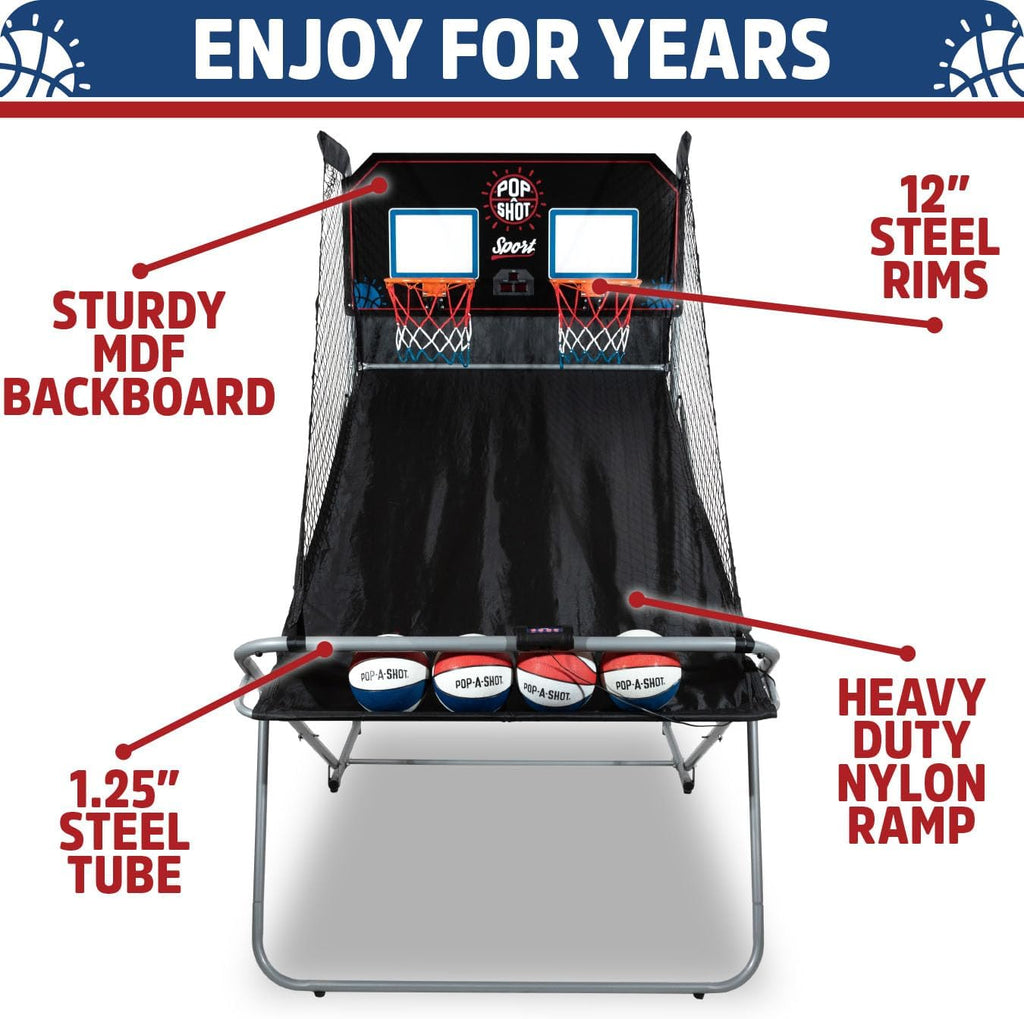Pop-A-Shot Official Dual Shot Sport Arcade Basketball Game (Black and Blue)