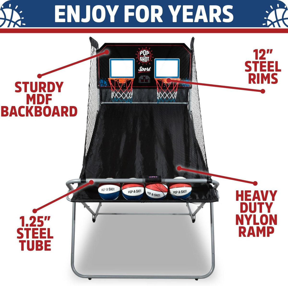 Pop-A-Shot Official Dual Shot Sport Arcade Basketball Game (Black and Blue)