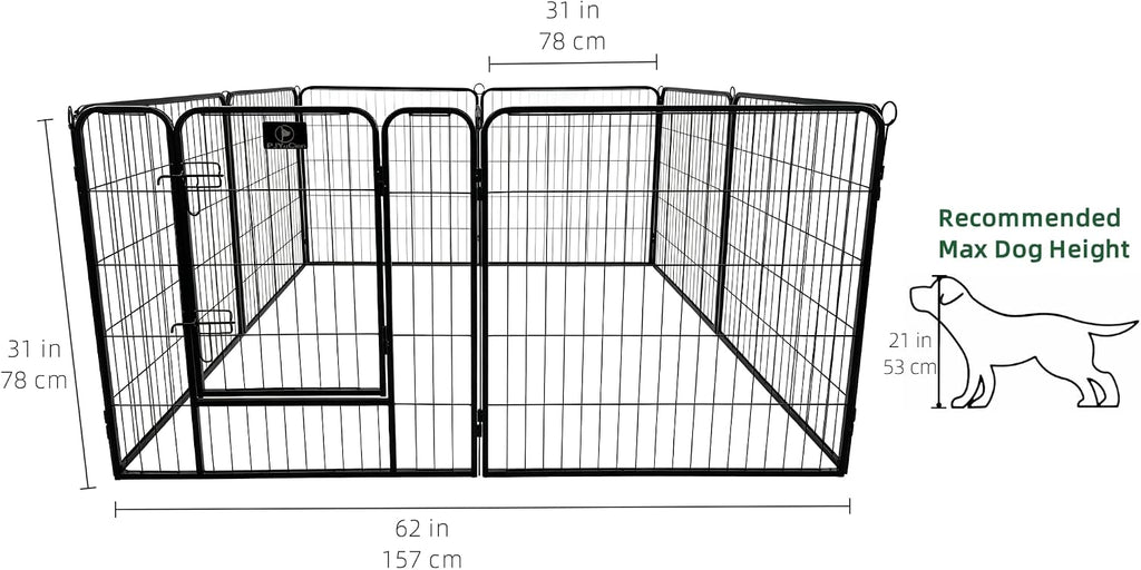 Puppy Playpen Plus Storage Bag with Bottom, 8 Panels 31.3" H