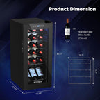 ROVSUN 18 Bottle Wine Fridge, Freestanding Compressor Wine Cooler Refrigerator, Beverage Wine Chiller with Digital Temperature Control & Double-layer