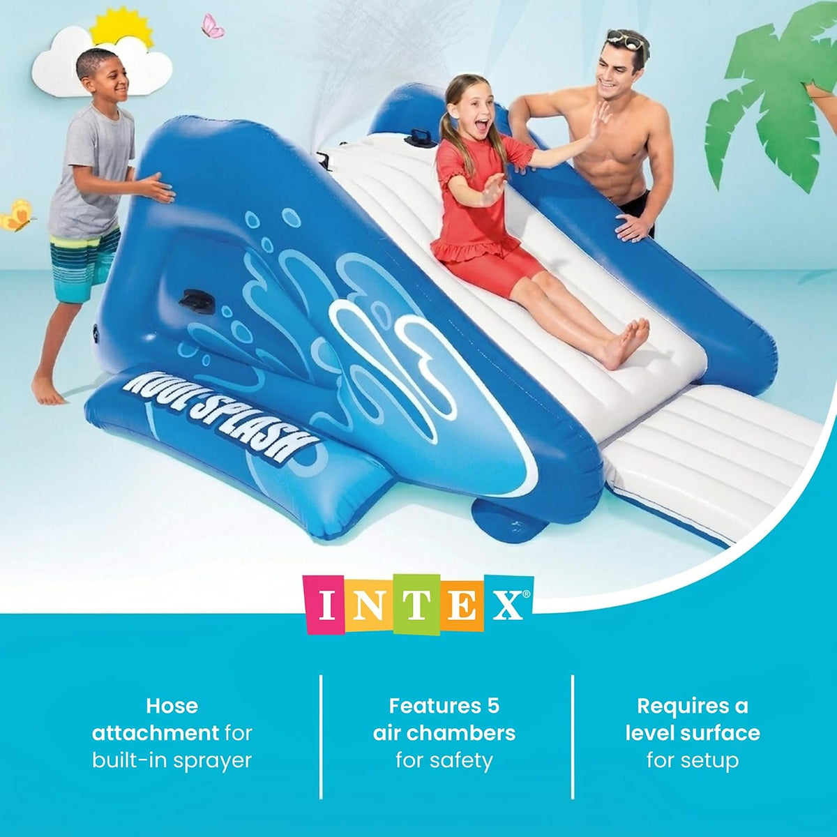 INTEX Kool Splash Inflatable Water Slide for Swimming Pool Fun