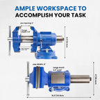 Forward DT08125A 5 Inch Heavy Duty Bench Vise with 360°Swivel Base and Head