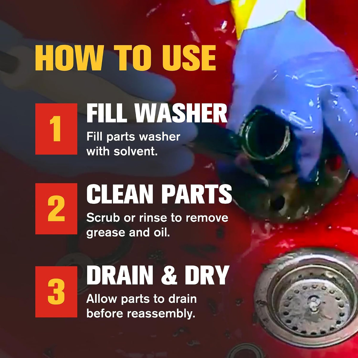 B’laster Parts Washer – Parts Cleaner Solvent – High Flashpoint Formula Cleans Oil, Grease & Grime, No Residue, Works on Metals, Most Plastics &