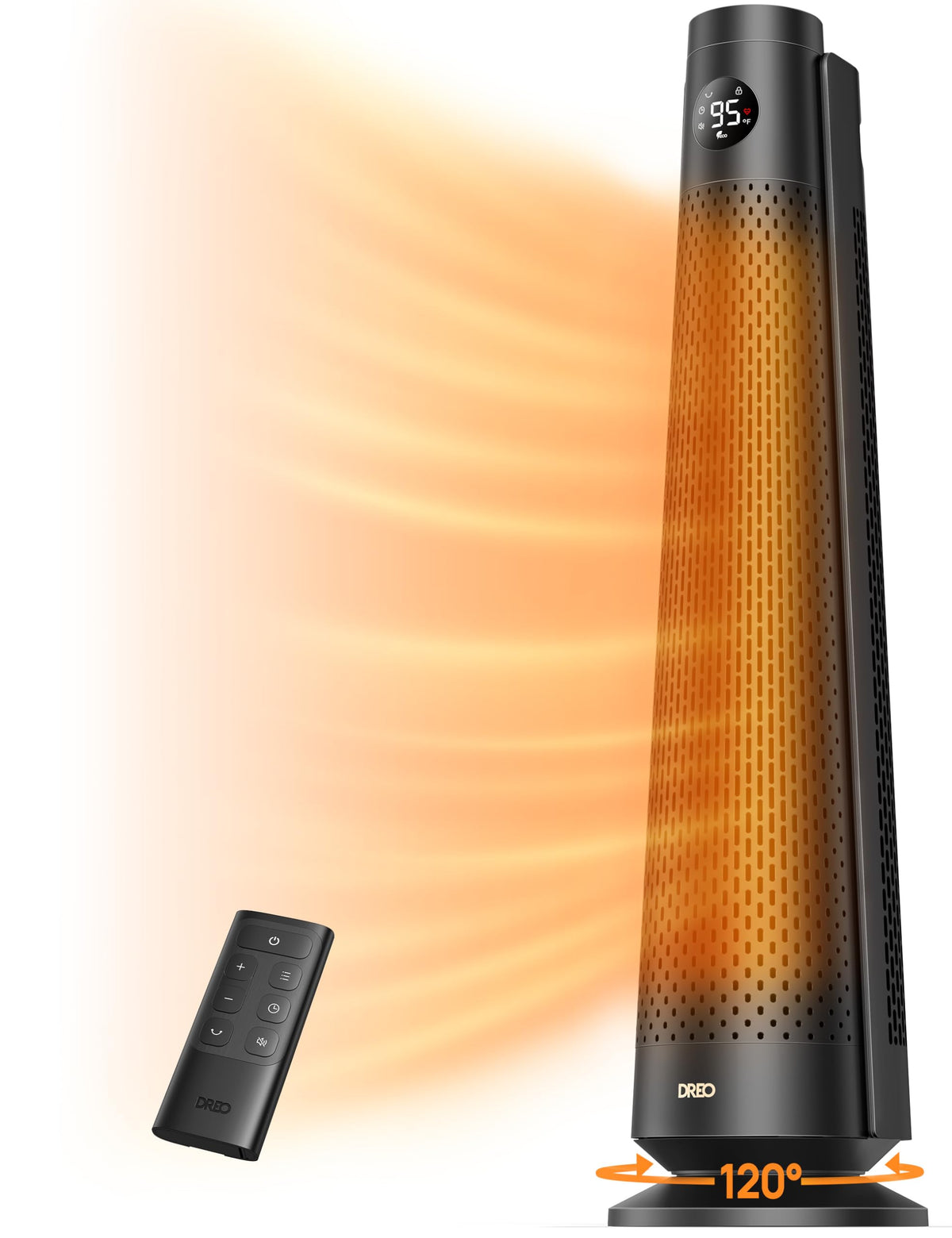 DREO Space Heater Large Room, 120° Oscillation, 30" Heaters with Remote